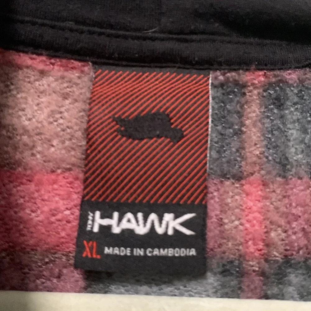 Y2K Tony Hawk Red Plaid Zip Up Hoodie - Picture 4 of 7